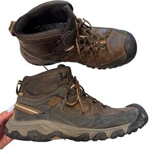 KEEN Targhee III Waterproof Mid Hiking Boots Brown Black Men 10.5 Trail Outdoor